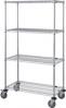 3 Wire/ 1 Solid Base Shelf Mobile Cart 80"H